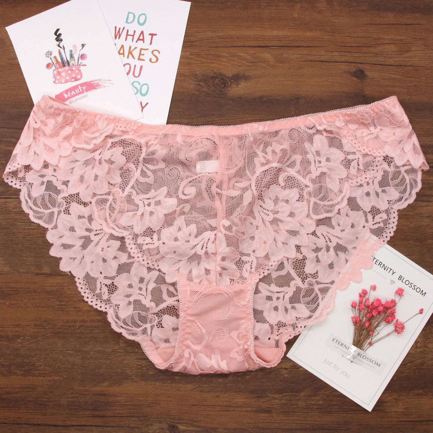 Seamless sheer lace and cotton lingerie briefs - image 2