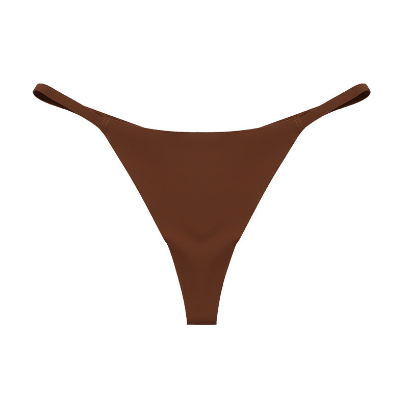 Low-waisted seamless nylon lingerie briefs
