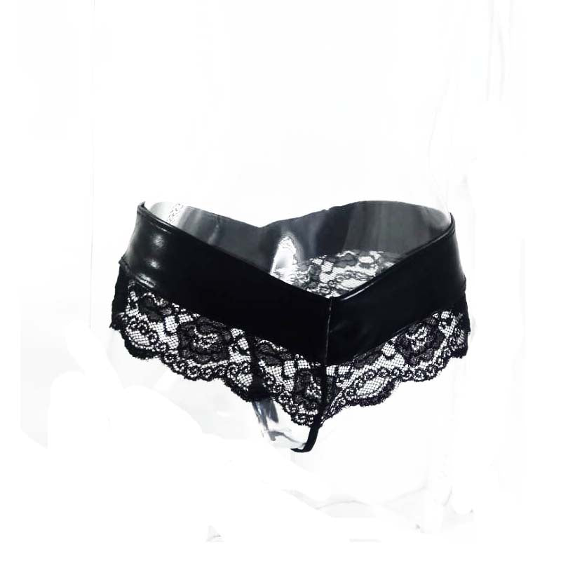 Elegant lace and nylon lingerie briefs