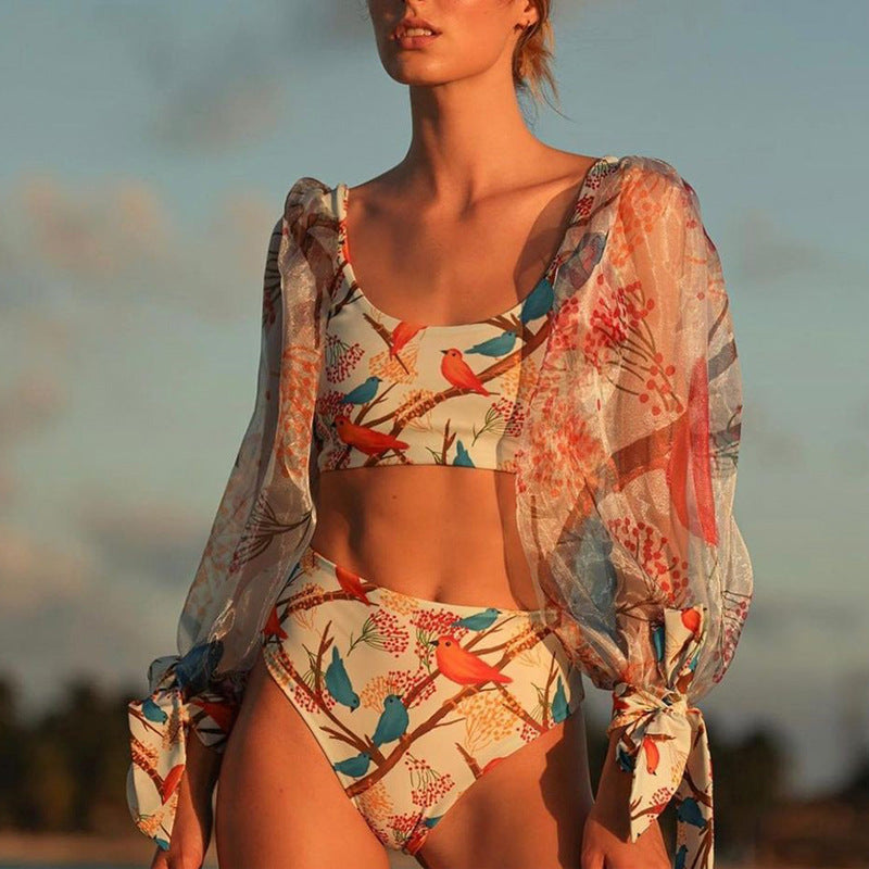 Stylish mesh and spandex bikini sets