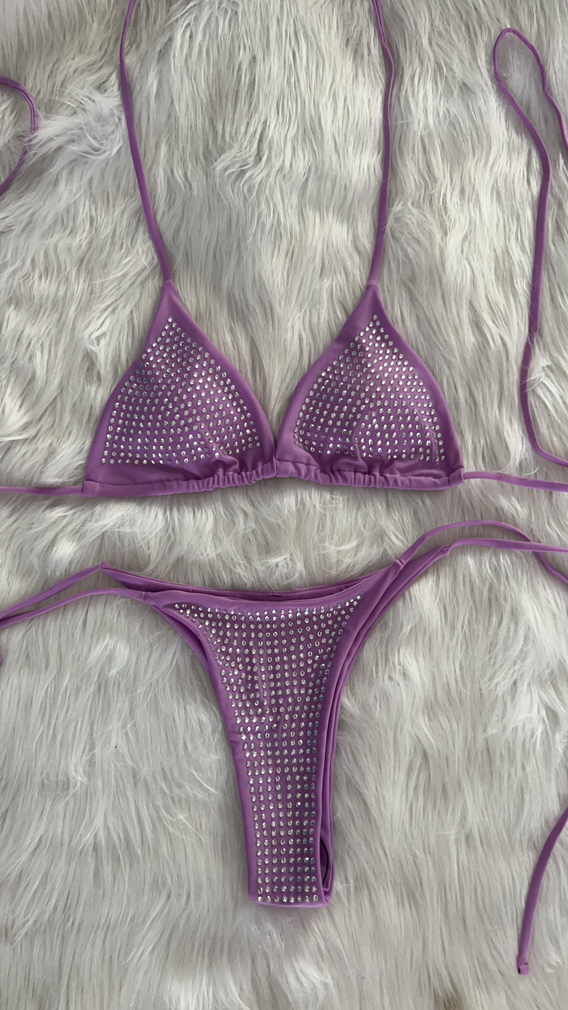 Backless lace and nylon bikini sets
