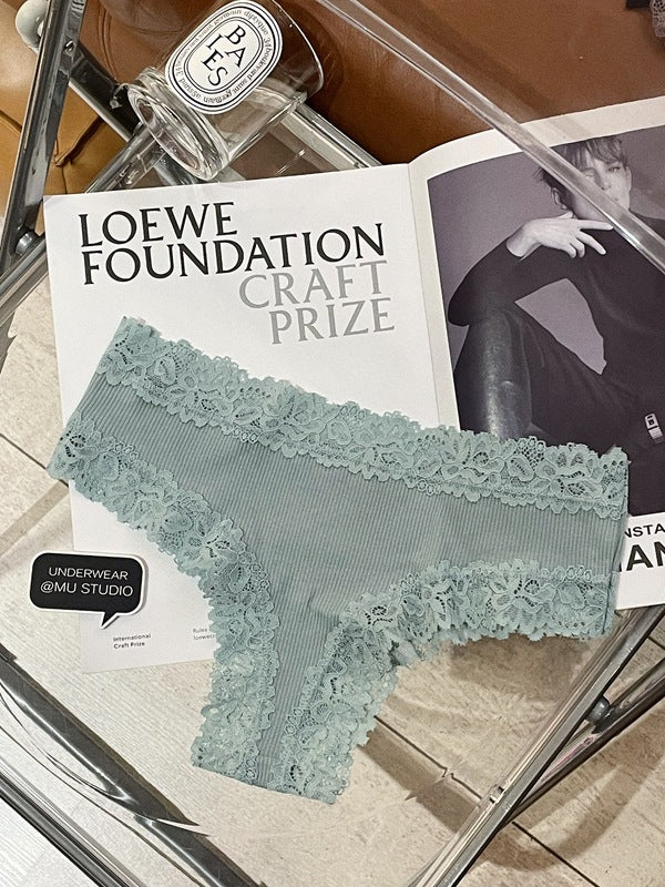 Breathable lace and cotton lingerie briefs - image 1