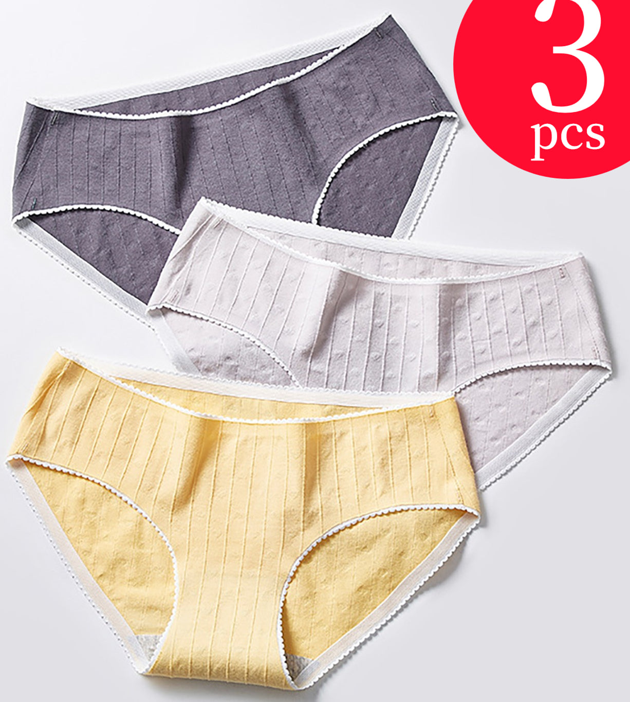 Low-waisted seamless breathable cotton lingerie briefs