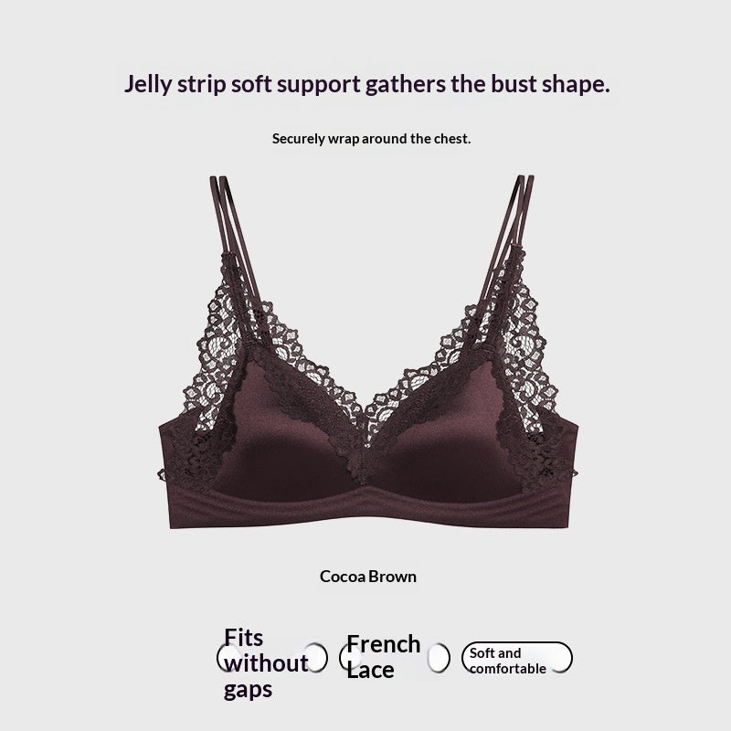 Wireless push-up seamless breathable lace bras