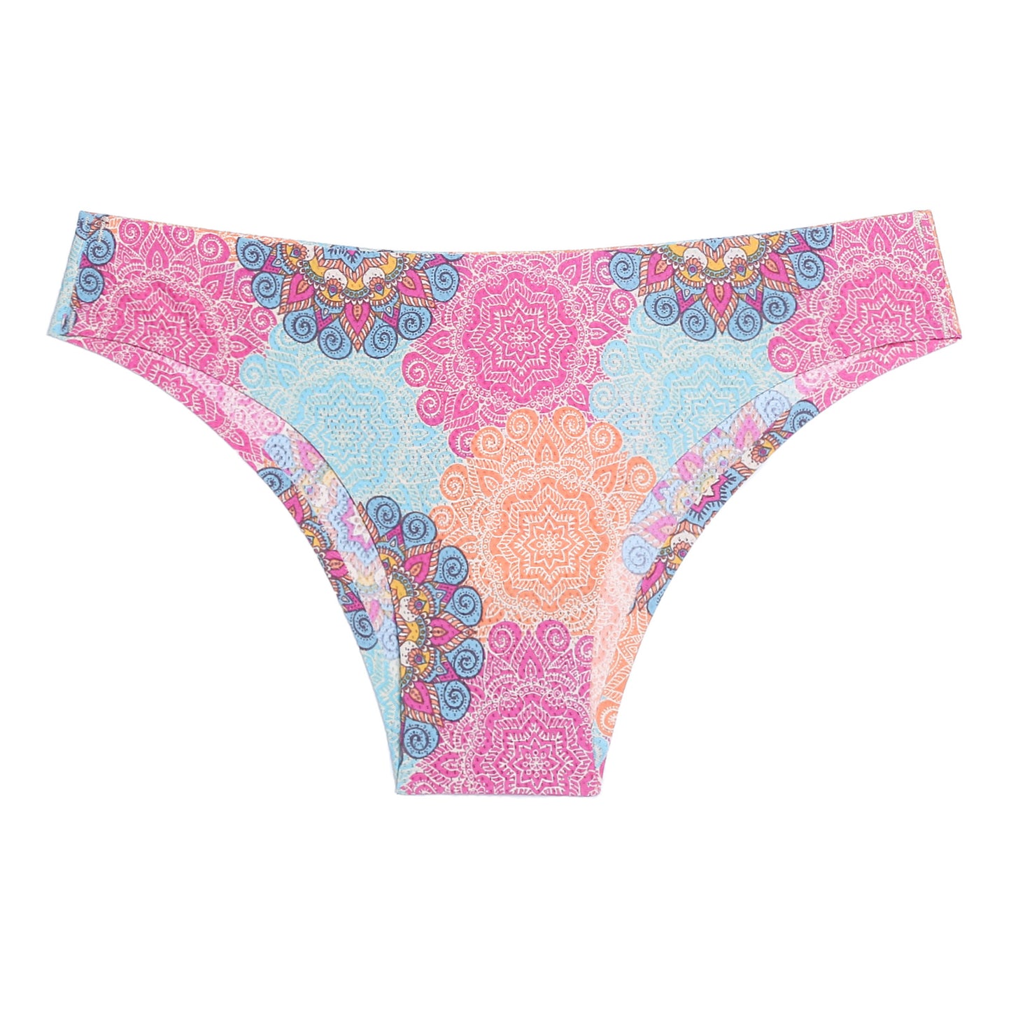 Low-waisted seamless floral cotton lingerie briefs