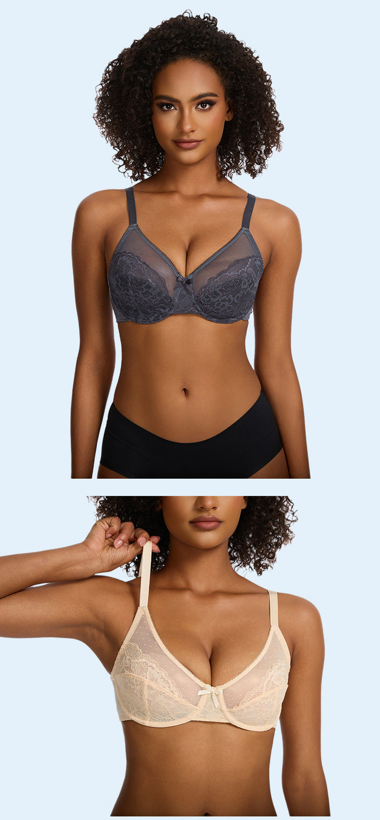 Push-up breathable mesh and nylon bras - image 2