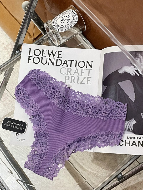 Breathable lace and cotton lingerie briefs - image 3