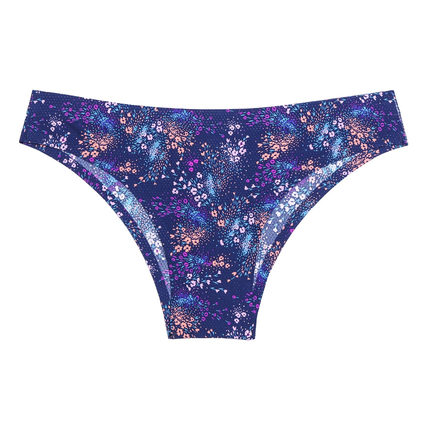 Low-waisted seamless floral cotton lingerie briefs
