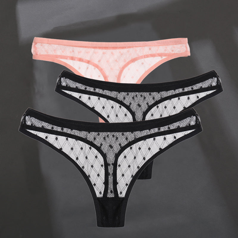 Elegant breathable lace lingerie briefs