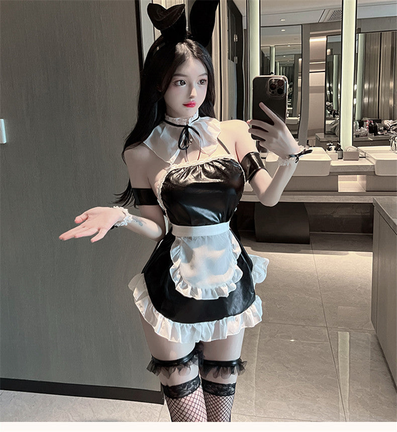Backless Uniform Polyester Lingerie Skirt Sets product image