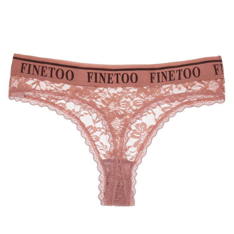 Low-waisted lace and cotton lingerie briefs