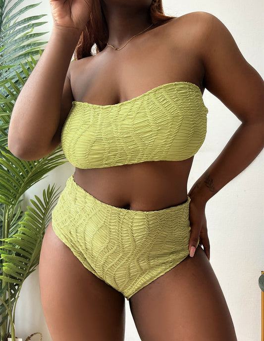 Plus-size backless polyester bikini sets - image 1