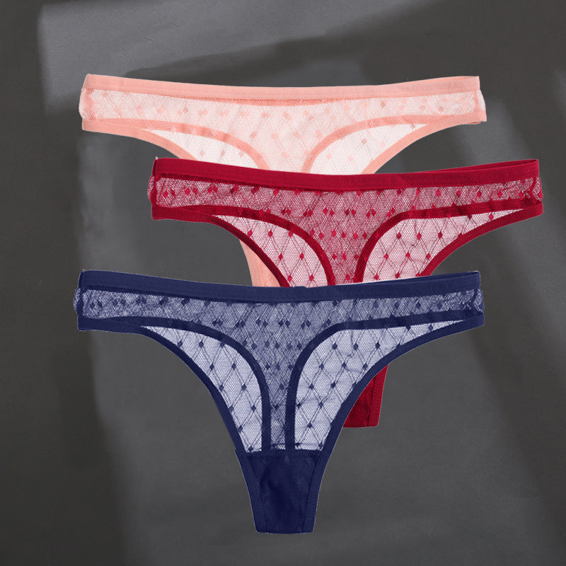Elegant breathable lace lingerie briefs