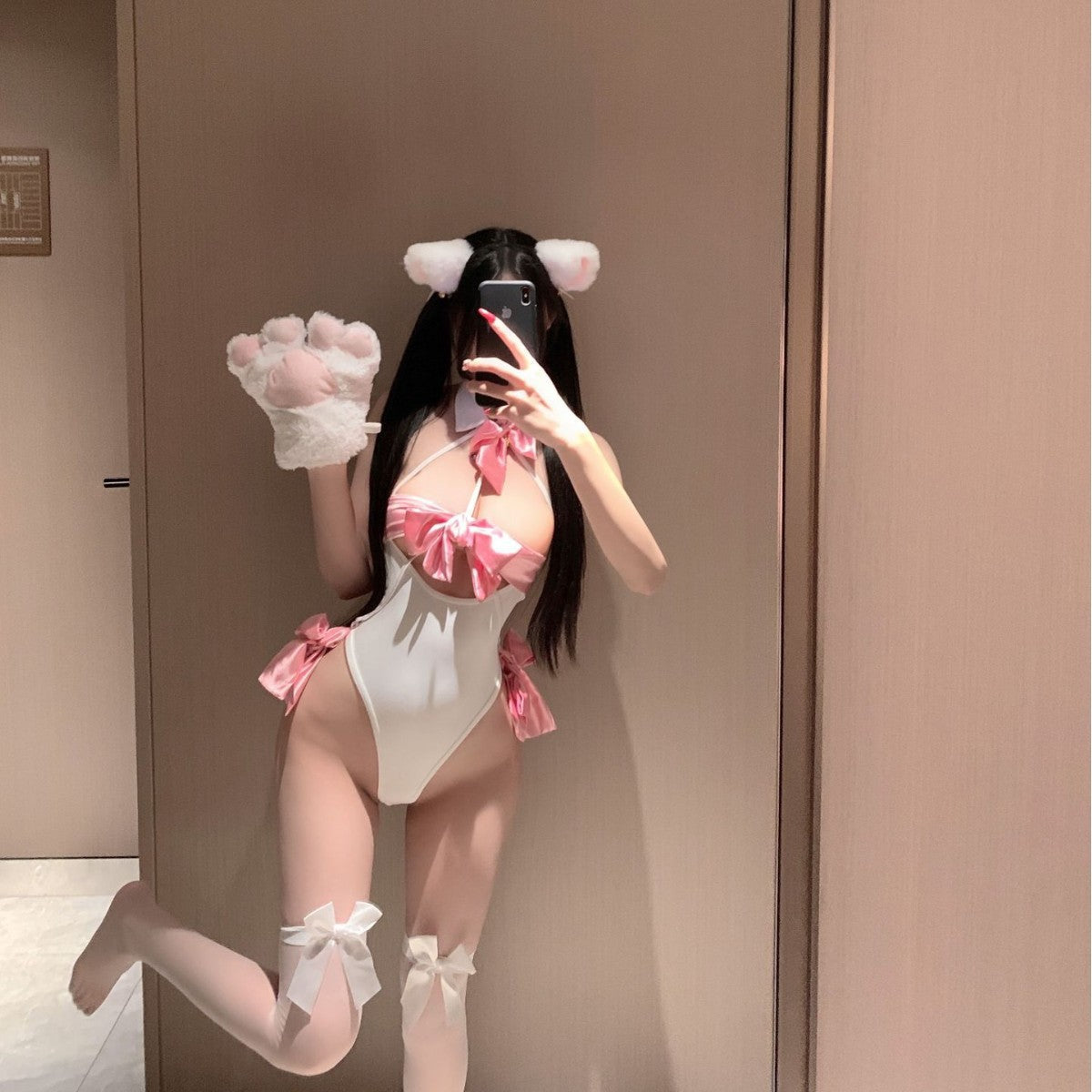 Crotchless uniform lace lingerie skirt sets
