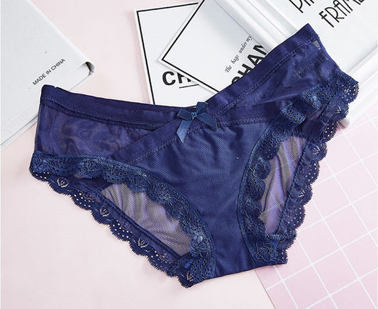 Low-waisted seamless lace lingerie briefs - image 1