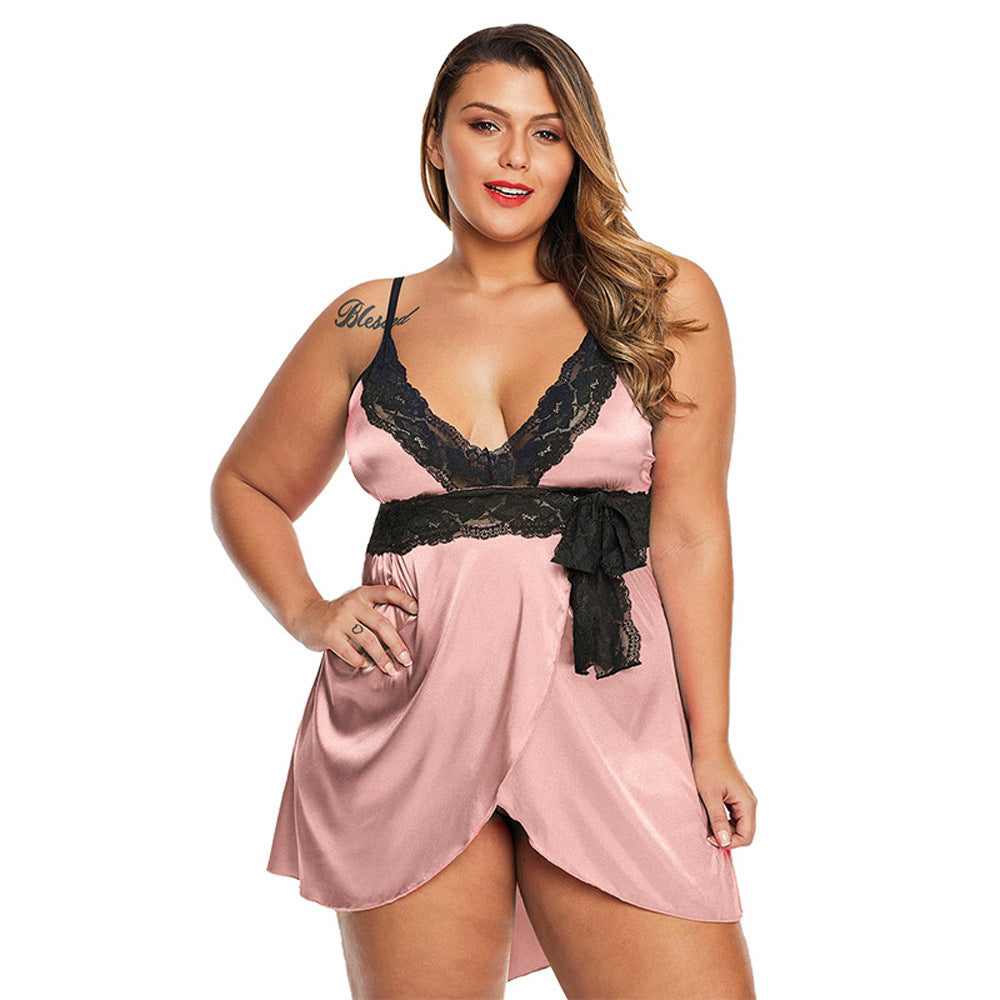 Plus-size lace and polyester lingerie briefs