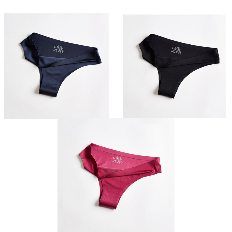 Low-waisted seamless breathable cotton lingerie briefs