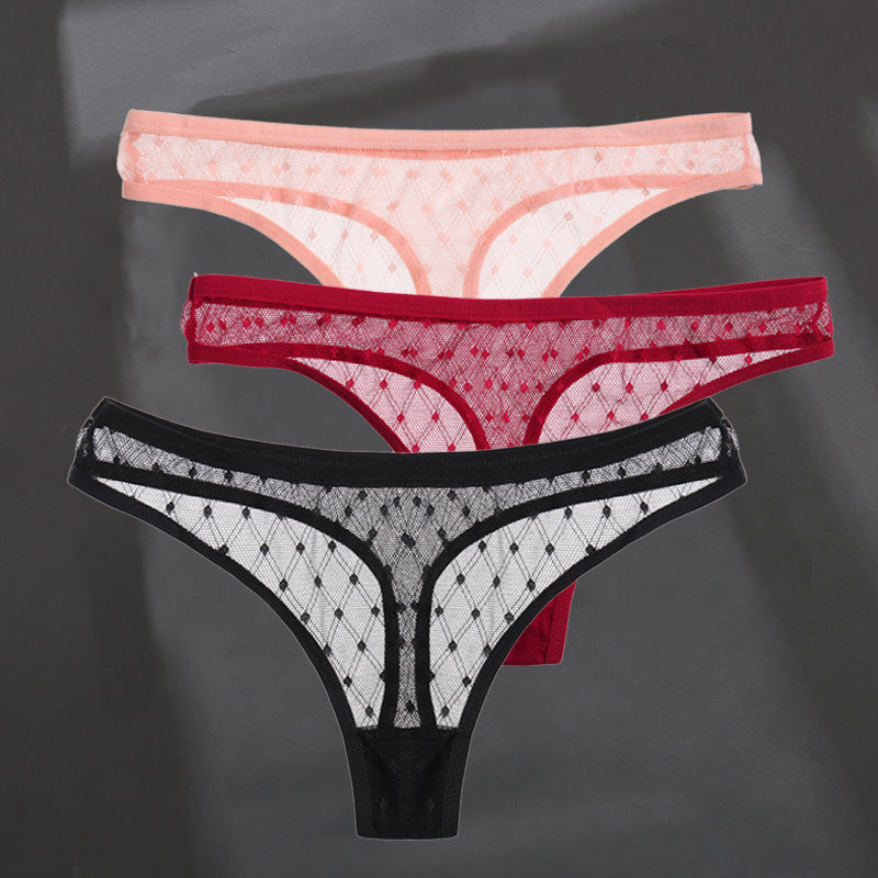 Elegant breathable lace lingerie briefs