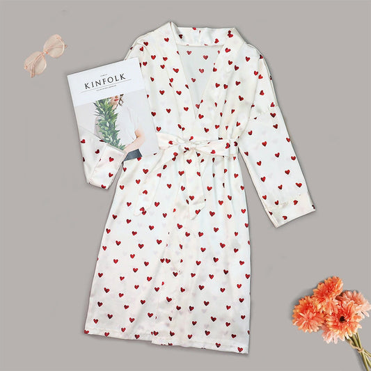 White cotton mesh polyester nightwear set - product image 1