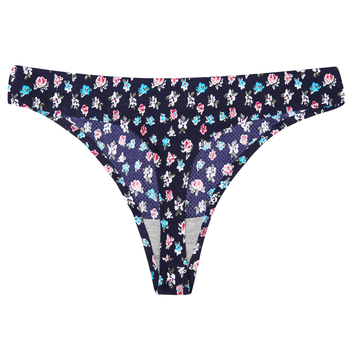 Low-waisted seamless floral cotton lingerie briefs