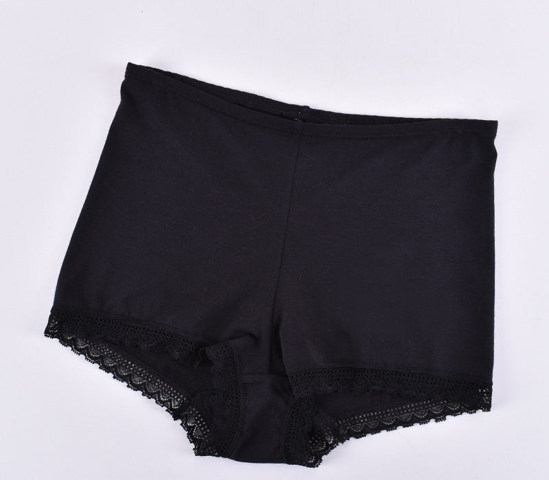 Seamless breathable lace and cotton lingerie briefs