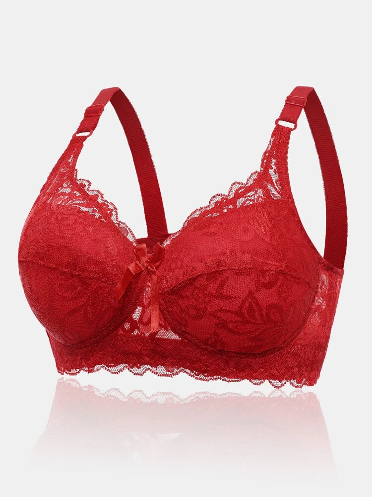 Underwire plus-size floral lace and cotton bras - image 3