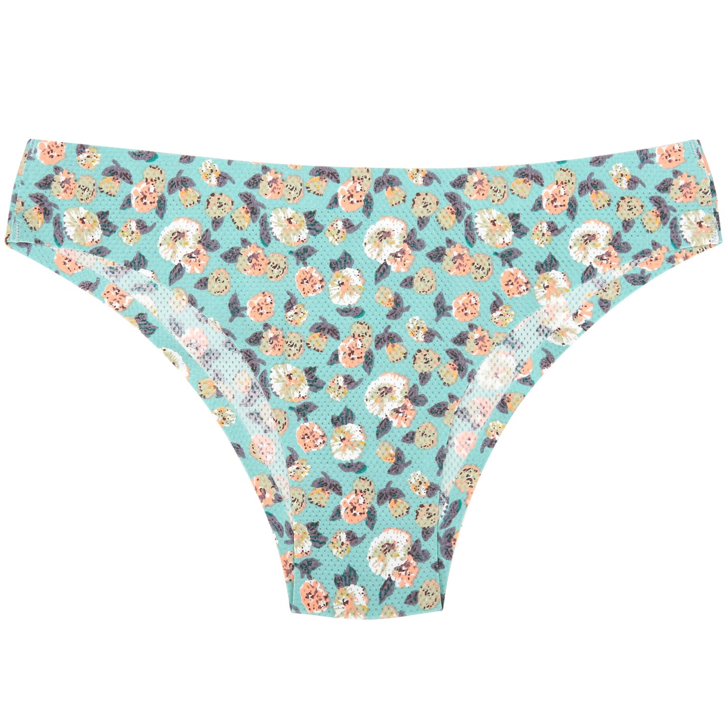 Low-waisted seamless floral cotton lingerie briefs