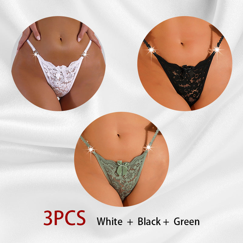 Seamless floral lace and mesh lingerie briefs