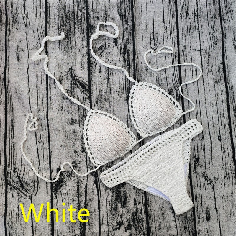 Black push-up backless cotton bikini sets