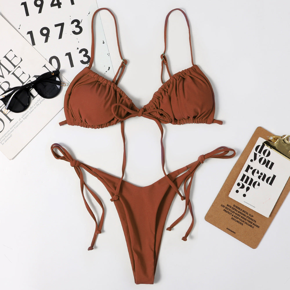 Backless leopard-print bikini sets