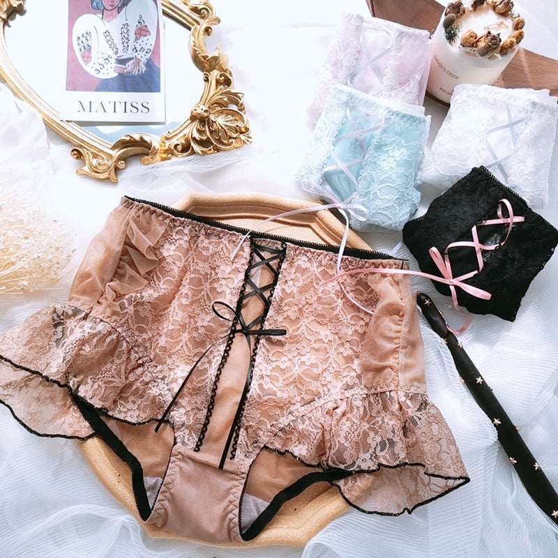 High-waisted breathable silk and mesh lingerie briefs - image 2