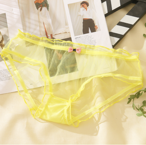 Low-waisted seamless breathable sheer mesh lingerie briefs - image 2