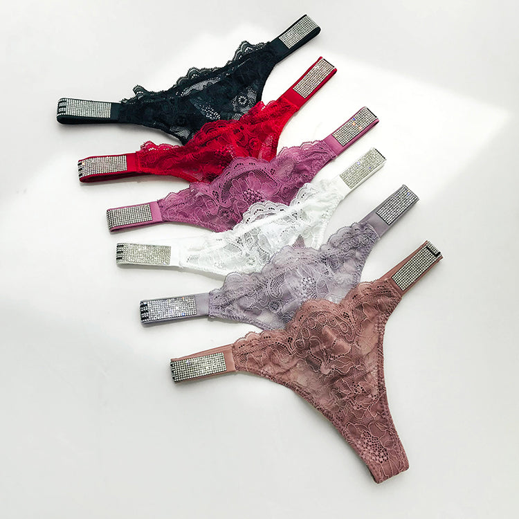 Low-waisted lace and nylon lingerie briefs - image 2