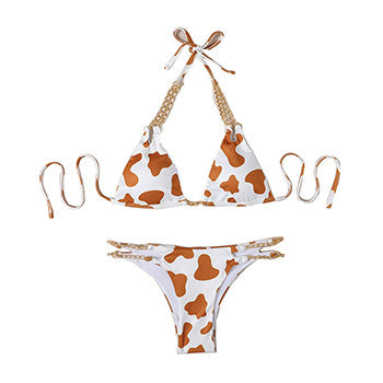 Black polyester lingerie bikini sets