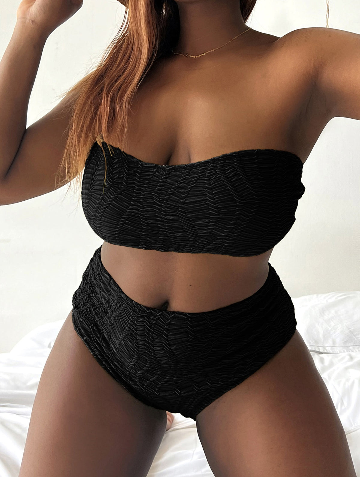 Plus-size backless polyester bikini sets - image 3