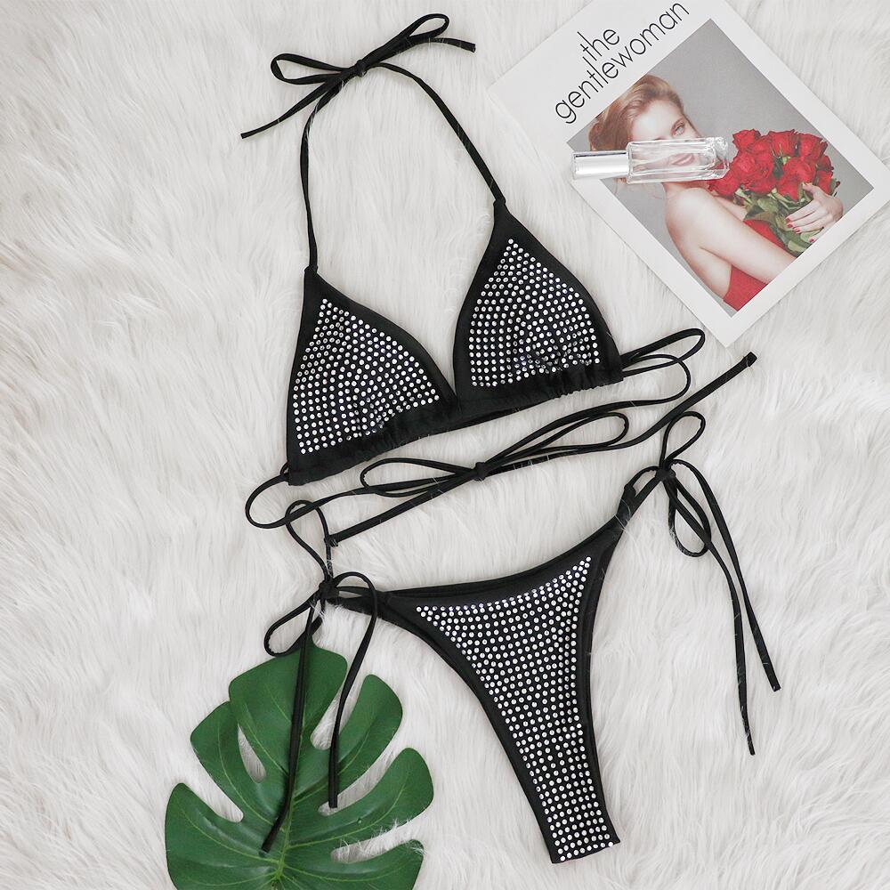 Backless lace and nylon bikini sets - image 3