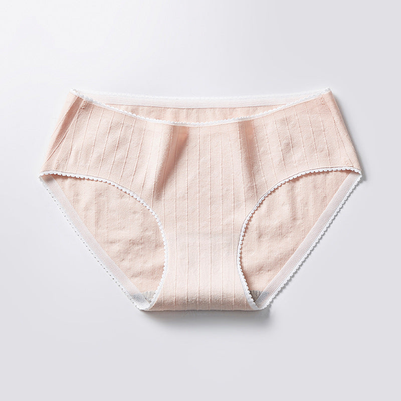 Low-waisted seamless breathable cotton lingerie briefs