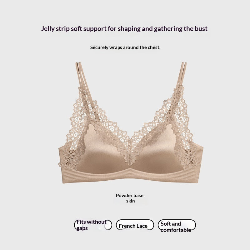 Wireless push-up seamless breathable lace bras