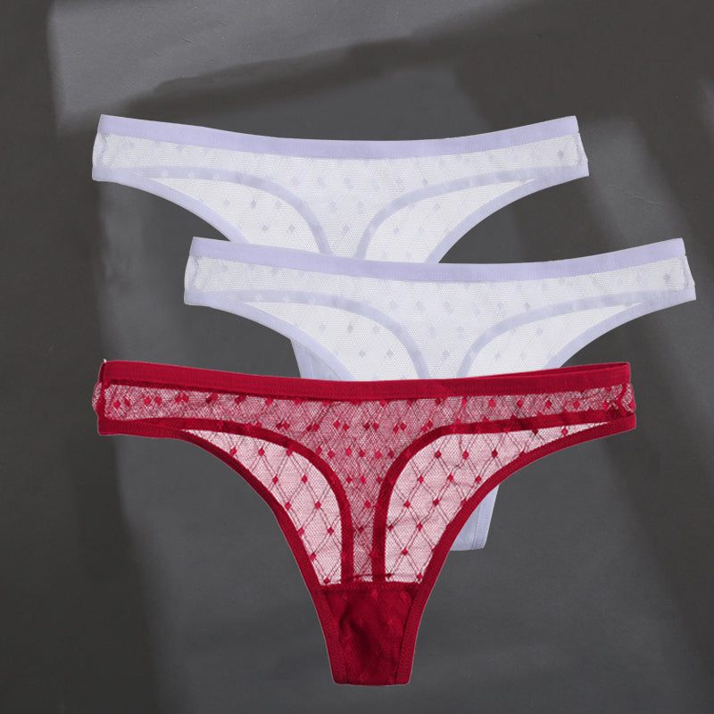Elegant breathable lace lingerie briefs