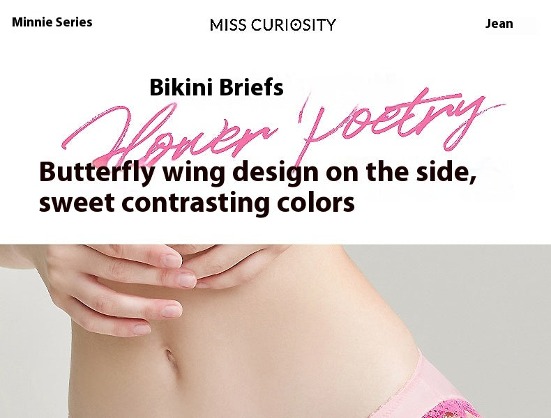 Low-waisted breathable lace and cotton lingerie briefs - image 1