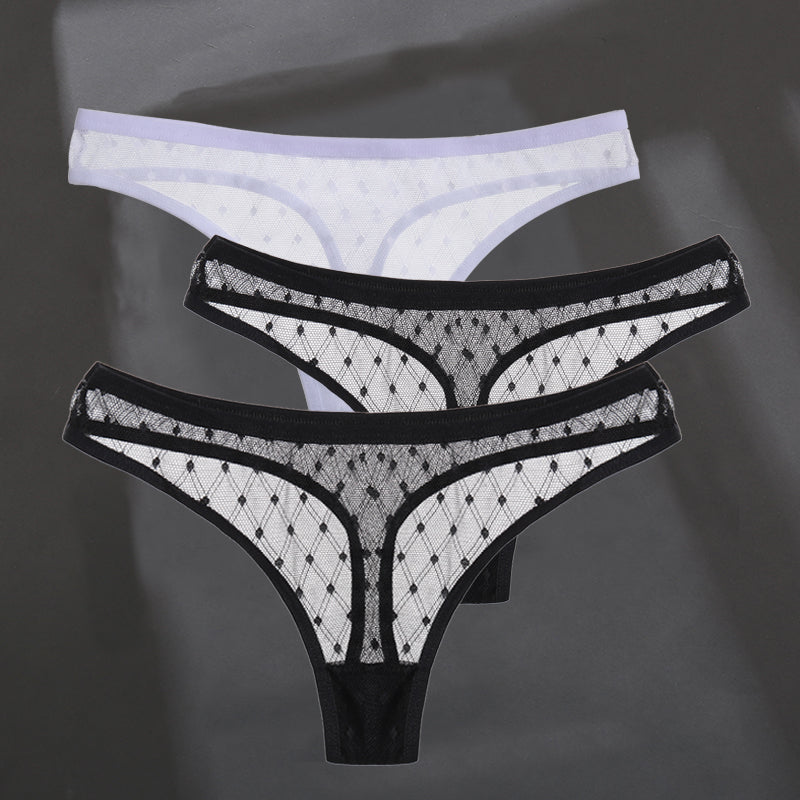 Elegant breathable lace lingerie briefs