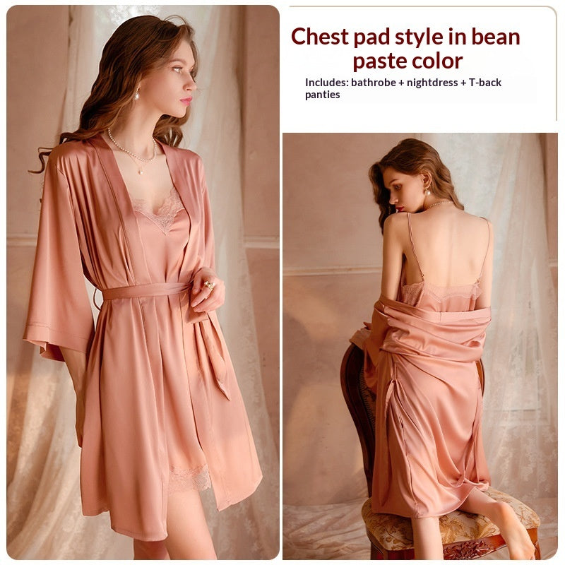Elegant lace and silk nightwear sets