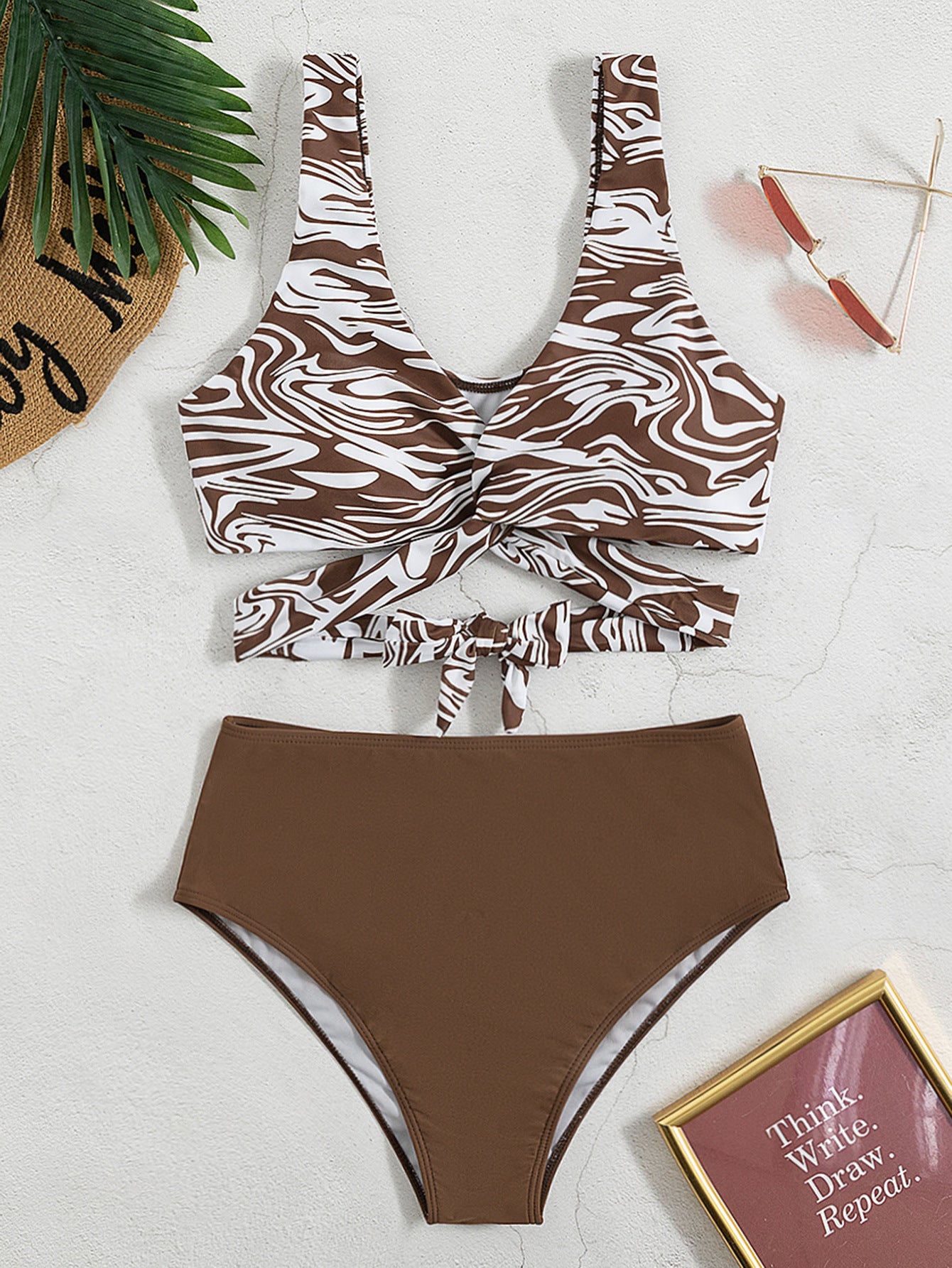 Stylish high-waisted polyester bikini sets - image 3