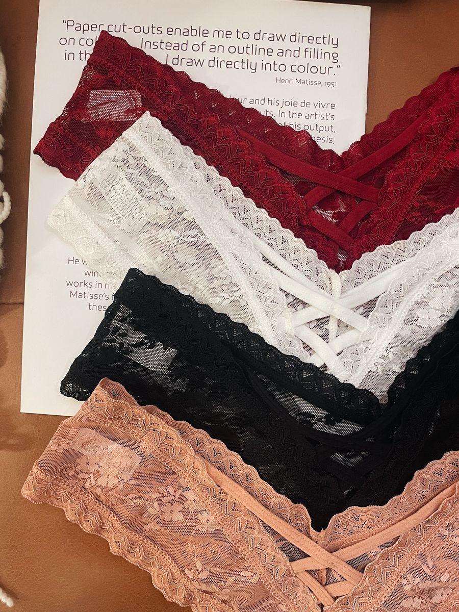 Seamless sheer lace lingerie briefs - image 2