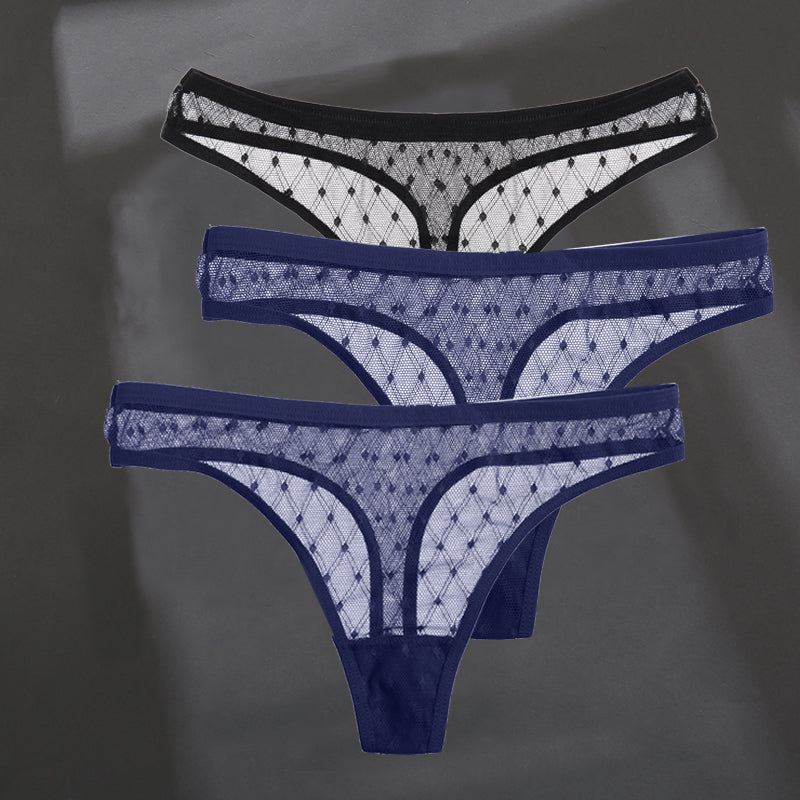 Elegant breathable lace lingerie briefs