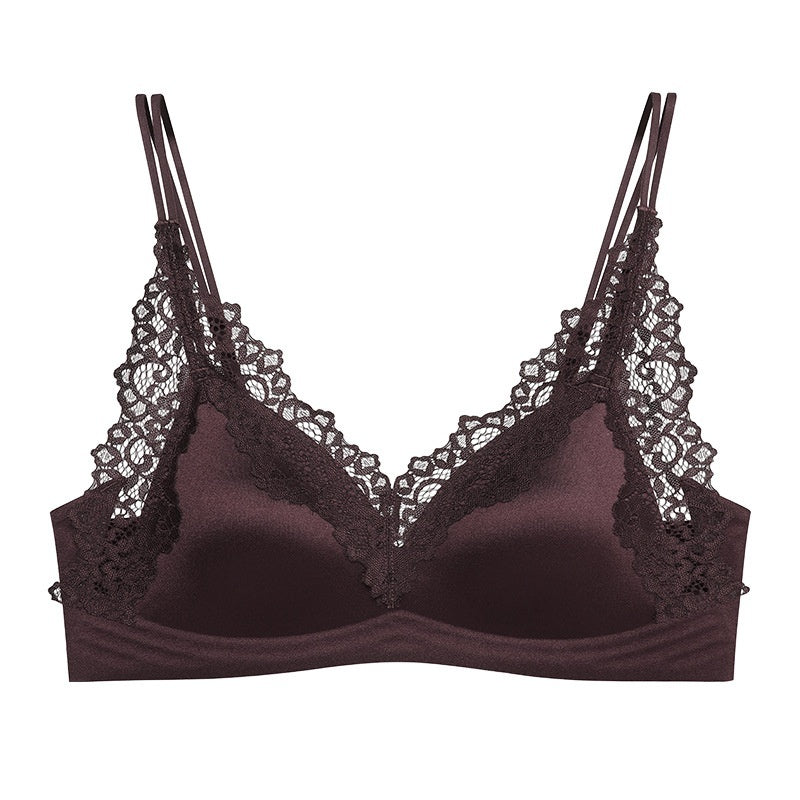 Wireless Push-Up Seamless Breathable Lace Bras - Foundation Skin / L product image