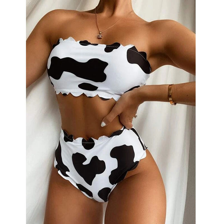 Black polyester nylon intimate bikini sets