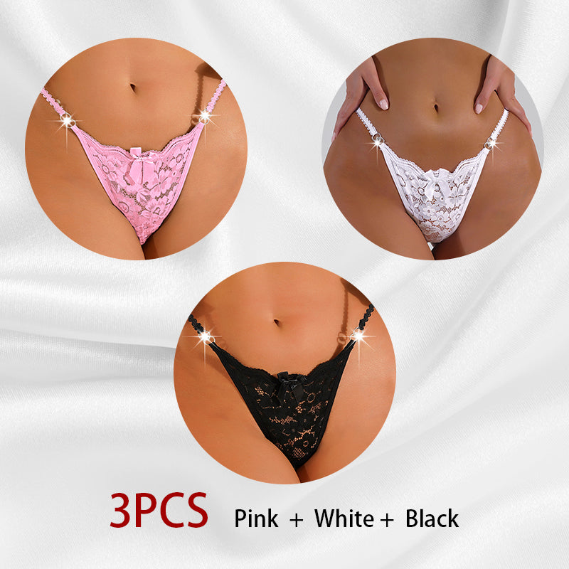 Seamless floral lace and mesh lingerie briefs