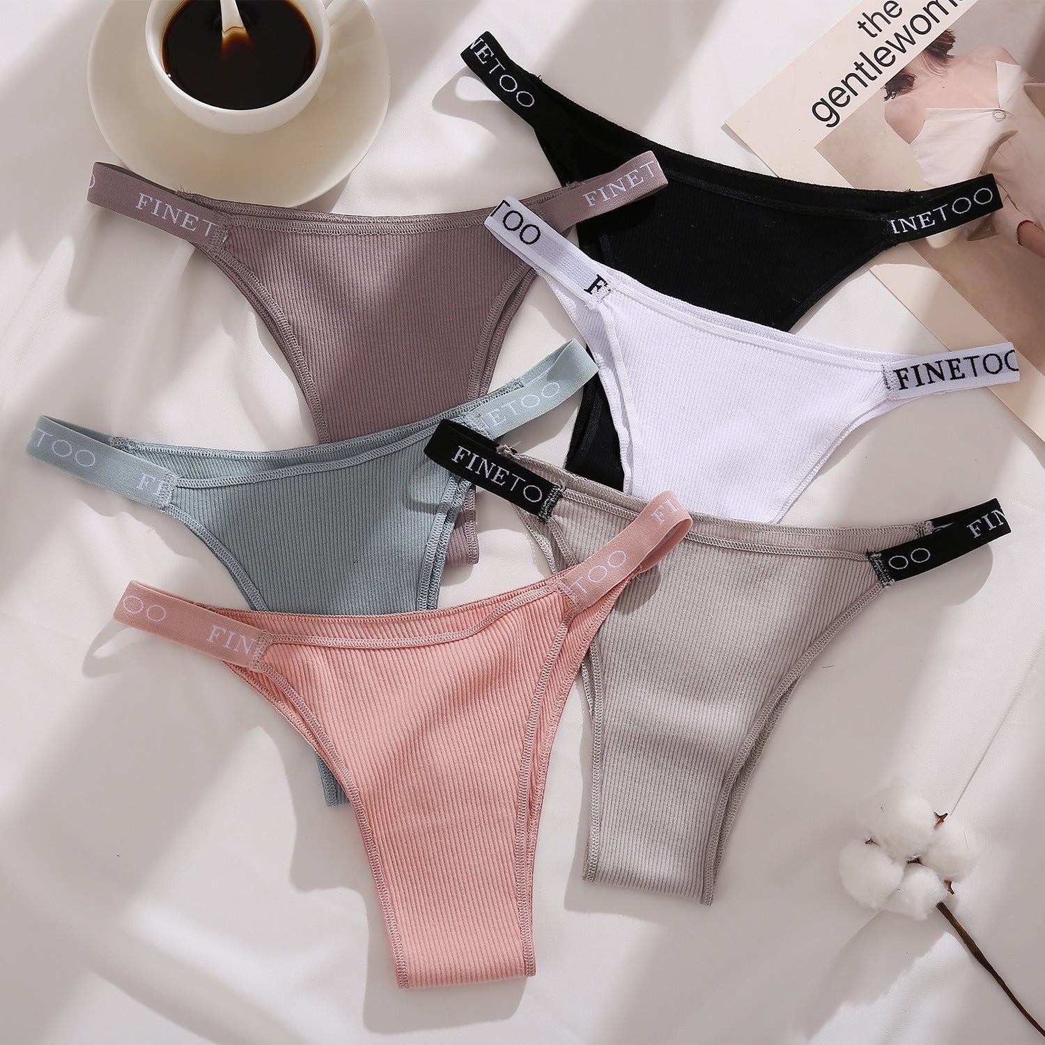 High-waisted breathable cotton and spandex lingerie briefs - image 2