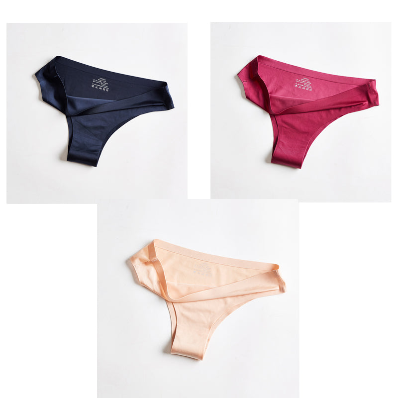 Low-waisted seamless breathable cotton lingerie briefs